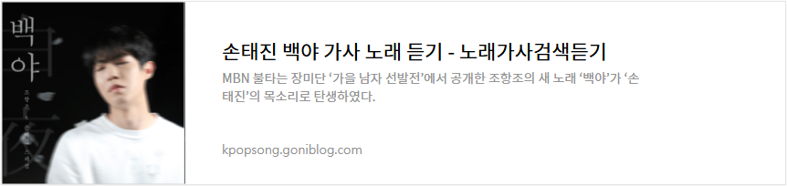 손태진 백야 가사 노래 듣기