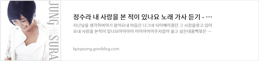 정수라 내 사랑을 본 적이 있나요 노래 가사 듣기