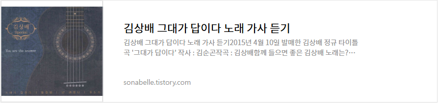 김상배 그대가 답이다 노래 가사 듣기