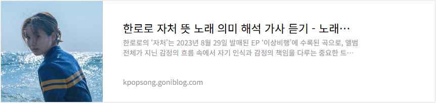 한로로 자처 뜻 노래 의미 해석 가사 듣기